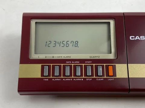 Casio MQ-200 Electronic Calculator &amp Clock LCD Musical Red