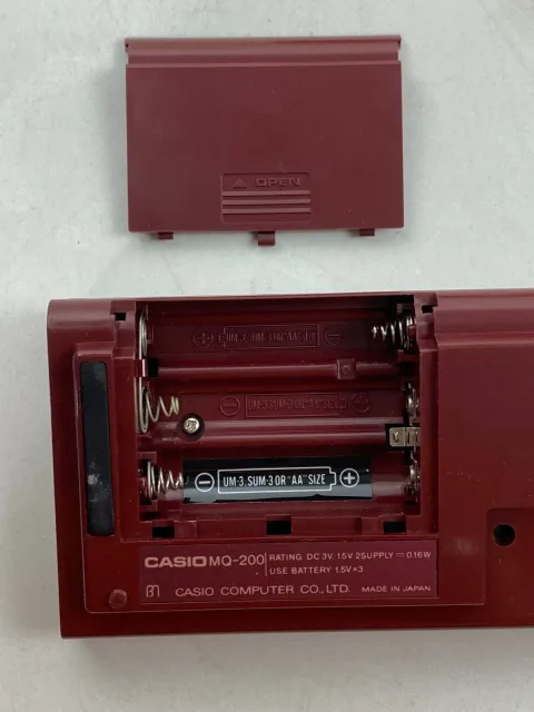 Casio MQ-200 Electronic Calculator &amp Clock LCD Musical Red