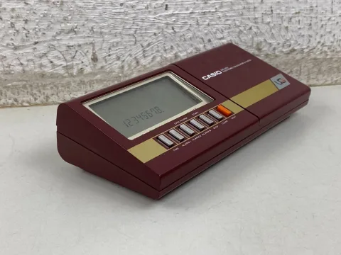 Casio MQ-200 Electronic Calculator &amp Clock LCD Musical Red