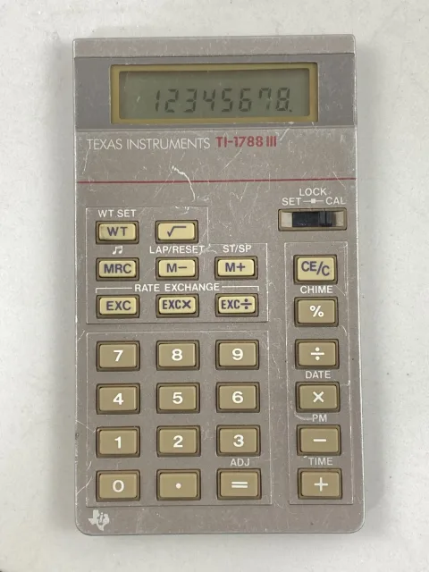 Texas Instruments TI-1788 III LCD Calculator 1985